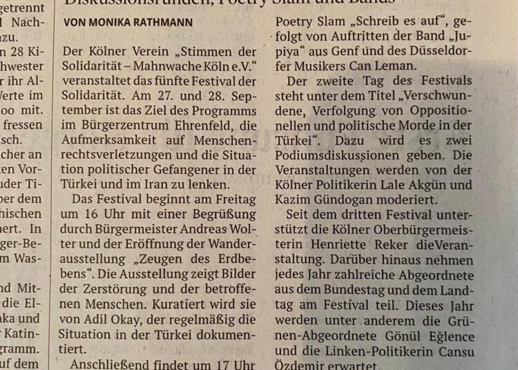 Solidaritätsfestival in Köln: Ein Wochenende im Zeichen der Menschenrechte