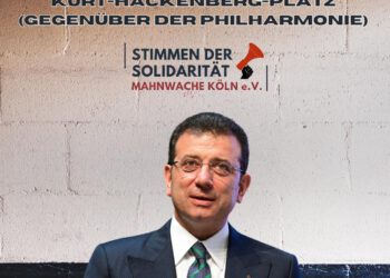 134. Mahnwache für Ekrem İmamoğlu vor der Kölner Philharmonie
